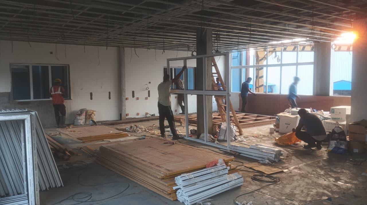 Interior fit-out in progress