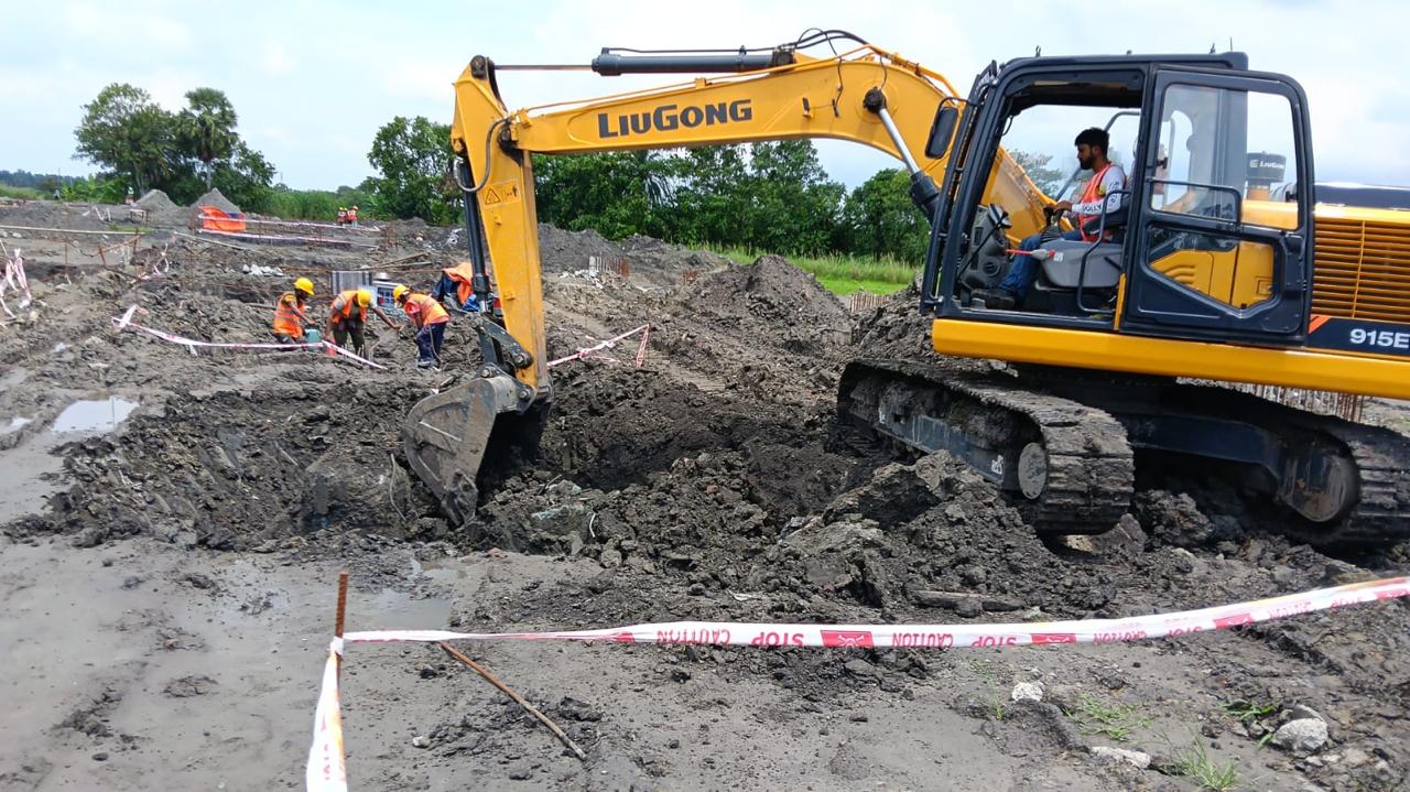 Excavator at a construction site